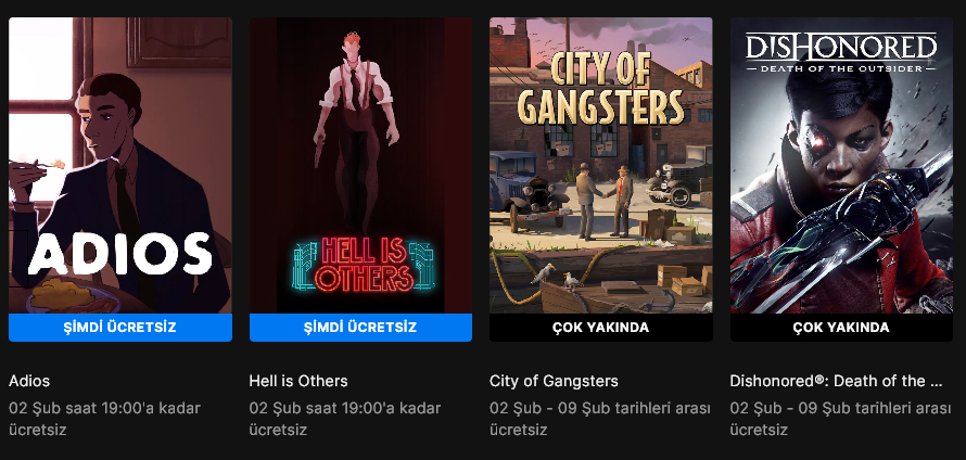 Epic Games Store Ücretsiz Oyunları 26 Ocak 2 Şubat