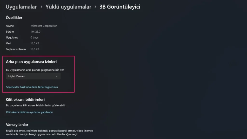 Windows 11 arka plan uygulamalarını kapatma.