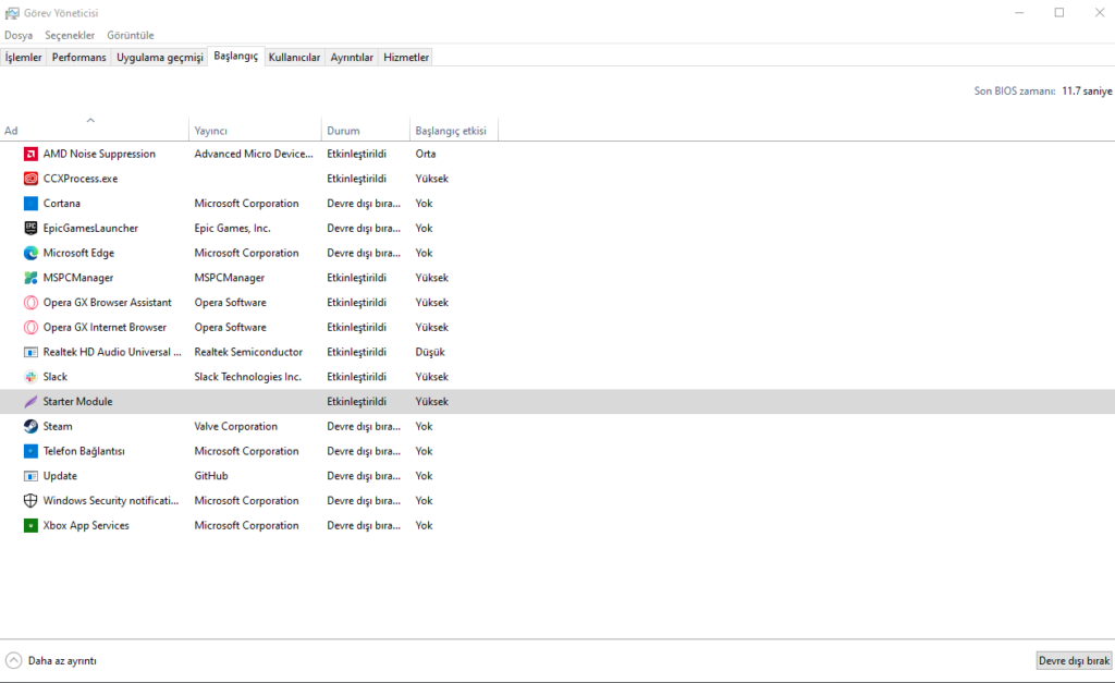 Bilgisayar hızlandırma 2023 başlangıç uygulamalarını kapatma