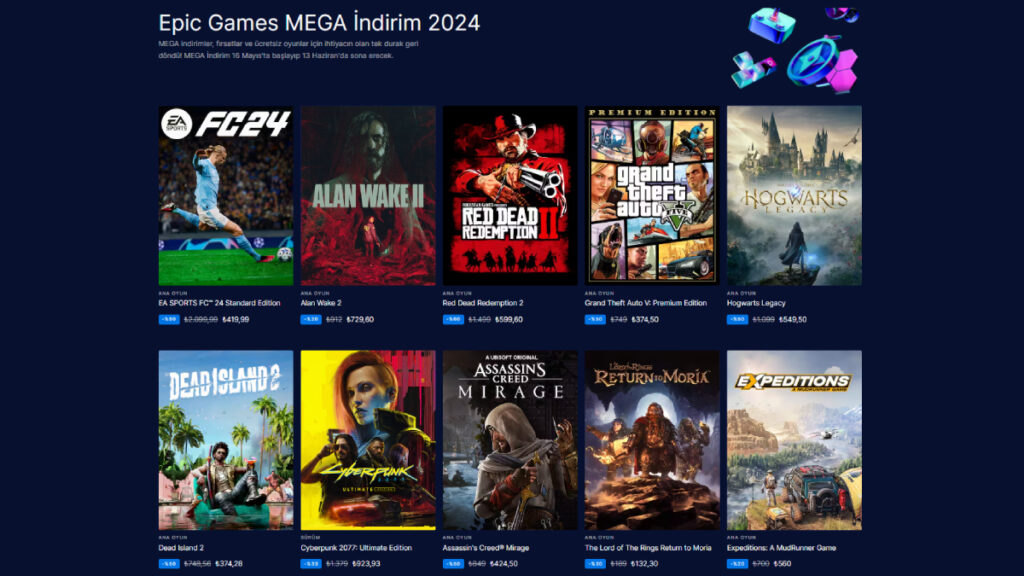 Epic Games Store MEGA İndirim 2024 oyun önerileri