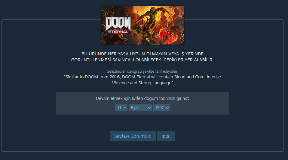 Platformların aldığı önleyici tedbirlere bir örnek: Steam.