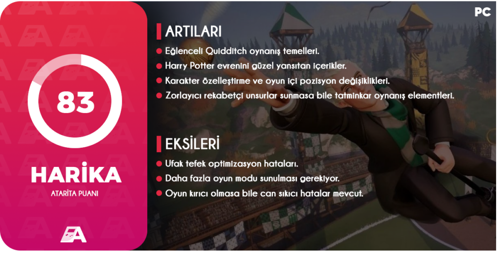 Harry Potter: Quidditch Champions'ın inceleme kopyası, Warner Bros. Games tarafından Atarita'ya gönderilmiştir.