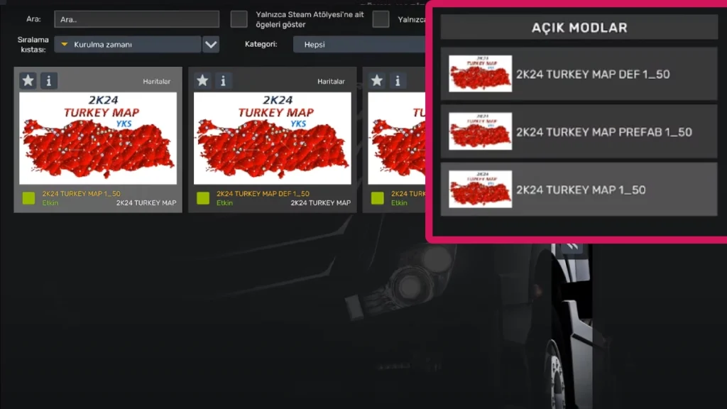 ETS2 Türkiye Haritası modu nasıl yüklenir?