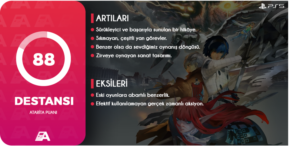 Metaphor: ReFantazio incelememize hoş geldiniz sevgili okurlar! Özellikle Persona ve Shin Megami Tensei oyunlarıyla JRPG severlerin gözdelerinden biri olan Atlus, bir süredir yeni markasını geliştiriyordu. Bu yeni marka içerdeki yazarların konfor alanlarından çıkmasını sağlayacak gibiydi. Çünkü daha Final Fantasy tarzı duran “eski çağın ileri teknolojilerle harmanı” tadında bir evren oluşturup, bunu belli ki Buz ve Ateşin Şarkısı gibi entrikalarla dolu bir hikaye ile sunacaklardı.