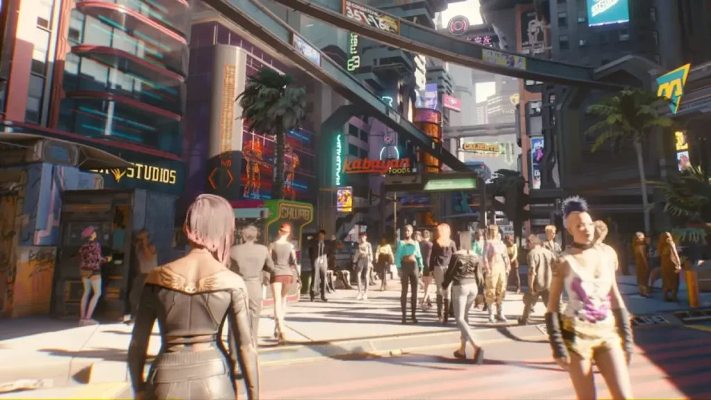 Cyberpunk 2077'den bir ekran görüntüsü.