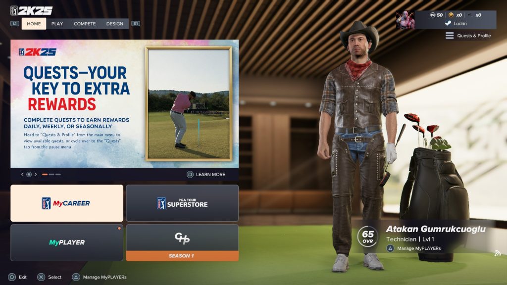 PGA TOUR 2K25'in PC inceleme kopyası, 2K tarafından Atarita'ya gönderilmiştir.