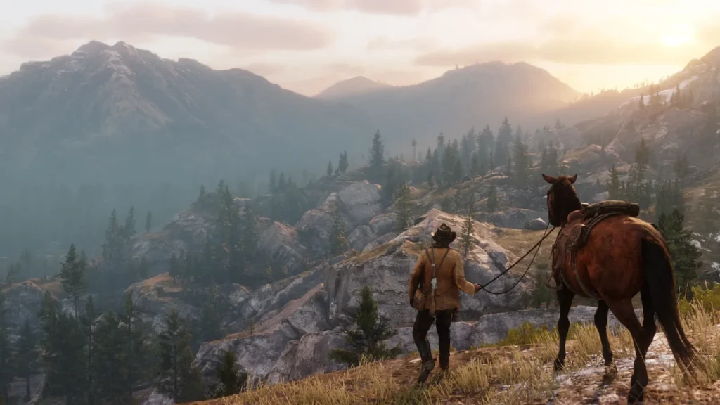 Açık dünyasıyla övgüler toplayan Red Dead Redemption 2'den bir ekran görüntüsü.